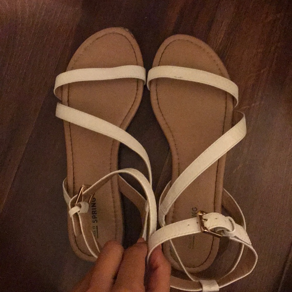 White strappy sandals